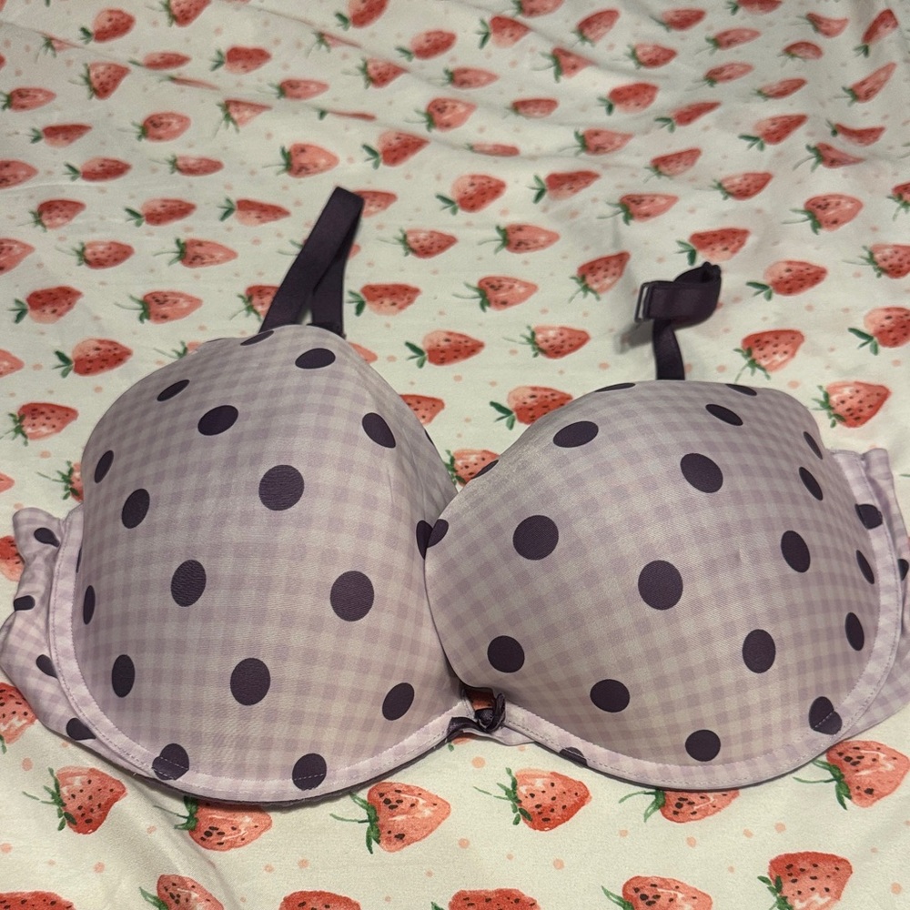 Purple Polka Dot Push-Up Bra - Women’s Intimates